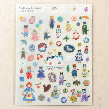 Cozyca | Pegatinas Aiko Fukawa Cats and Buttons