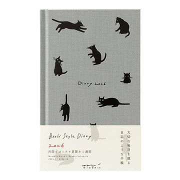 Midori | Agenda Diario Book B6 Cat Gray 2026 (Semanal)