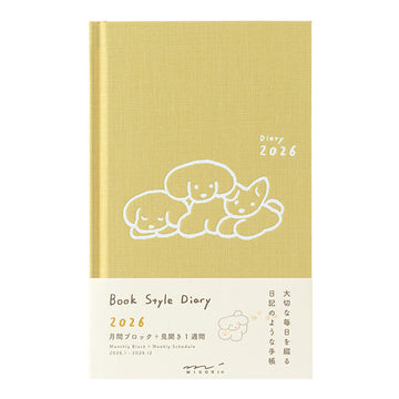 Midori | Agenda Diario Book B6 Dog Yellow 2026 (Semanal)
