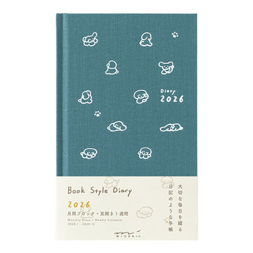 Midori | Agenda Diario Book B6 Dog Blue Green 2026 (Semanal)