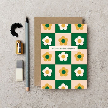 Katie Leamon | Tarjeta de Felicitación CUB Flower Tiles Bday