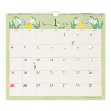 Midori | Calendario de Pared L 2026 Bird
