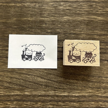 CO Art | Gogo Locomotive Cats Stamp