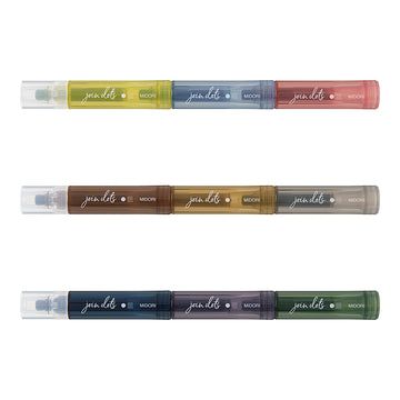 Midori | Set of 3 Multicolor Connecting Pen Join Dots Grayish Markers
