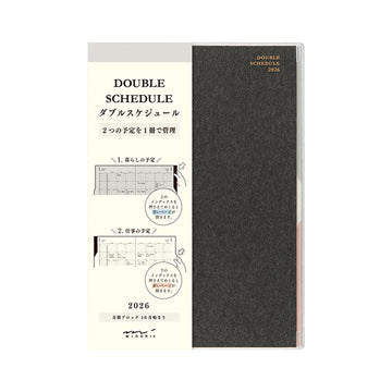 Midori | Agenda Double Schedule B6 Black 2026