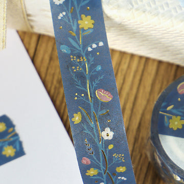 BGM | Foil Flower & Grass Handkerchief Tsuchihatsukana Washi Tape