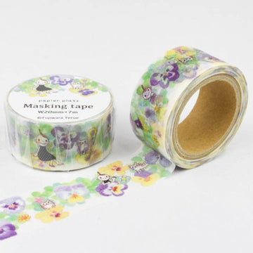 Papier Platz | Fujiwara Terue Pansy And Girl Washi Tape