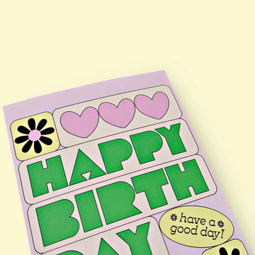 Good Thanks Paper | Tarjeta de Felicitación Heart Block Birthday