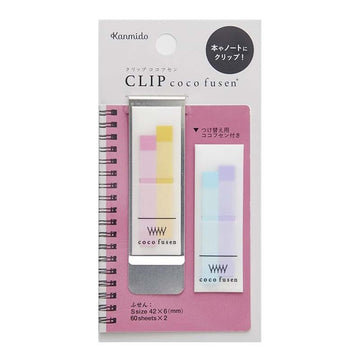 Kanmido | Clip Metálico con Marcapáginas Coco Fusen RS Pastel Pink