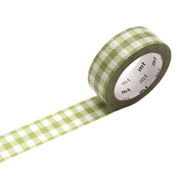 MT Masking Tape | Gingham Check Light Moss Green Washi Tape