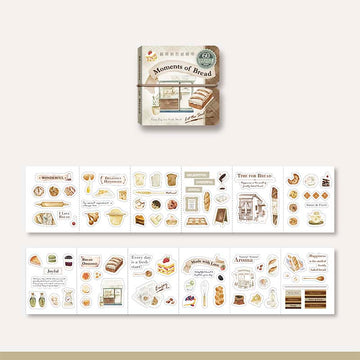 MU LifeStyle | Librillo de Pegatinas Page-Turn Die Cut Washi Tape 05 Moments Of Bread
