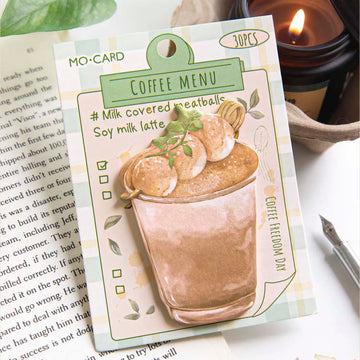Mo Card | Notas Adhesivas Coffee Menu Soy Milk Latte