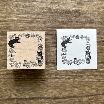 CO Art | Flower Cat Frame Stamp