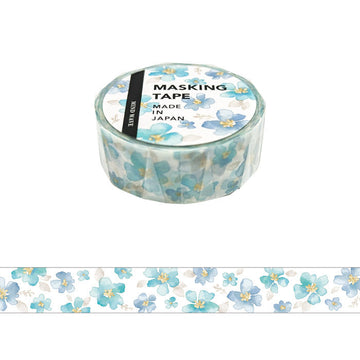 Mind Wave | Flower Watercolor Blue Washi Tape