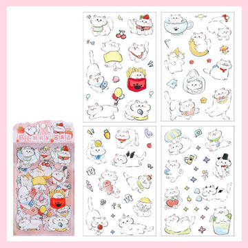 2ABC | Set de Pegatinas Soft And Cute Cat Berry Kitten (4pc)