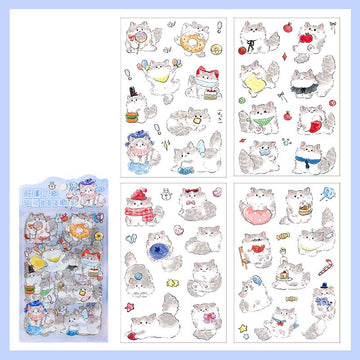 2ABC | Set de Pegatinas Soft And Cute Cat Blue Kitten (4pc)