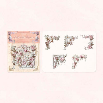 Mo card | Decorative corner hollow relief corner pink old dream