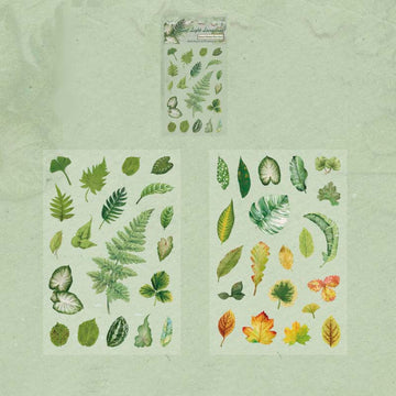 Mo card | Natural Exhibition Room 3D Leaf Light Language stickers