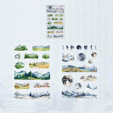 Mo card | Natural Exhibition Room 3D Mountain Star River stickers