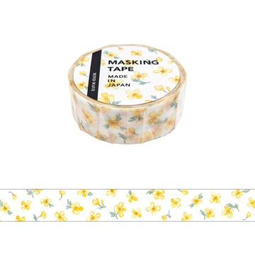 Mind wave | Flower Watercolor Yellow Washi Tape