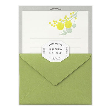 Midori | Set de Cartas Letterpress Bouquet Yellow