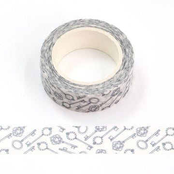 MZW | Gray Vintage Key Pattern Washi Tape