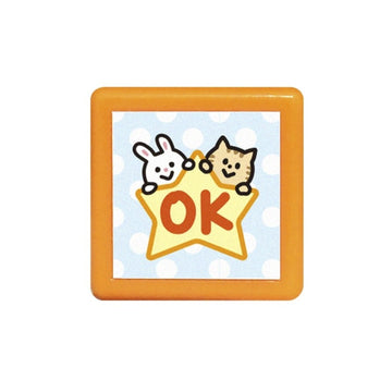 Kodomo No Kao | Sello Entintado Rabbit Cat OK