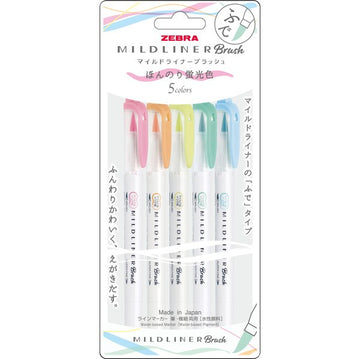 Zebra | Pack de Rotuladores Pincel Mildliner Pastel (Nuevo Packaging)