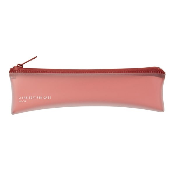 Midori Clear Soft Pen Case - Red