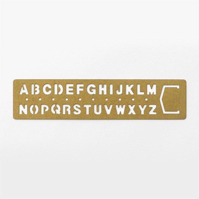 Traveler's Company | Marcapáginas Brass Template Alphabet