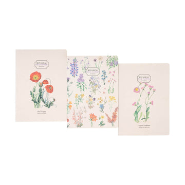 Kokonote | Pack of 3 A5 Botanical Wild Flowers Notebooks