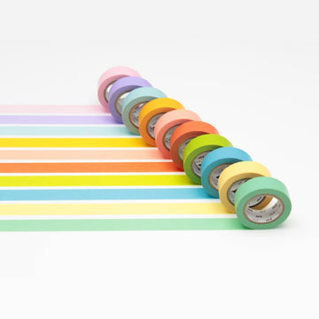 MT Masking Tape | Set de 10 Washi Tapes Colores Lisos Light