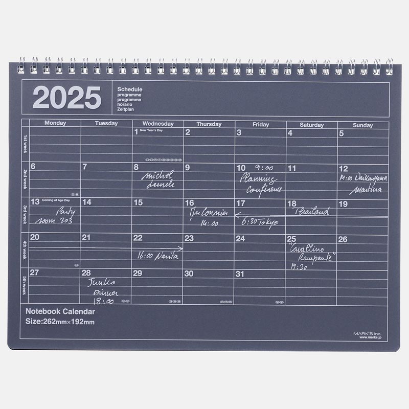 Mark's | 2025 Calendar Notebook M Black