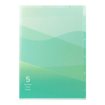 Midori | Portafolios de 5 Compartimentos A4 Gradation Green