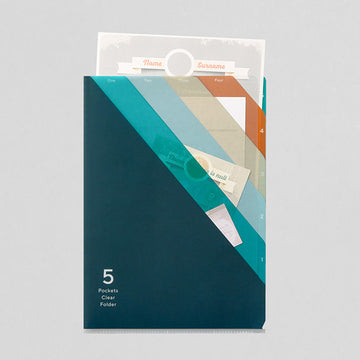 Midori | Portafolios de 5 Compartimentos A4 Stripe Navy