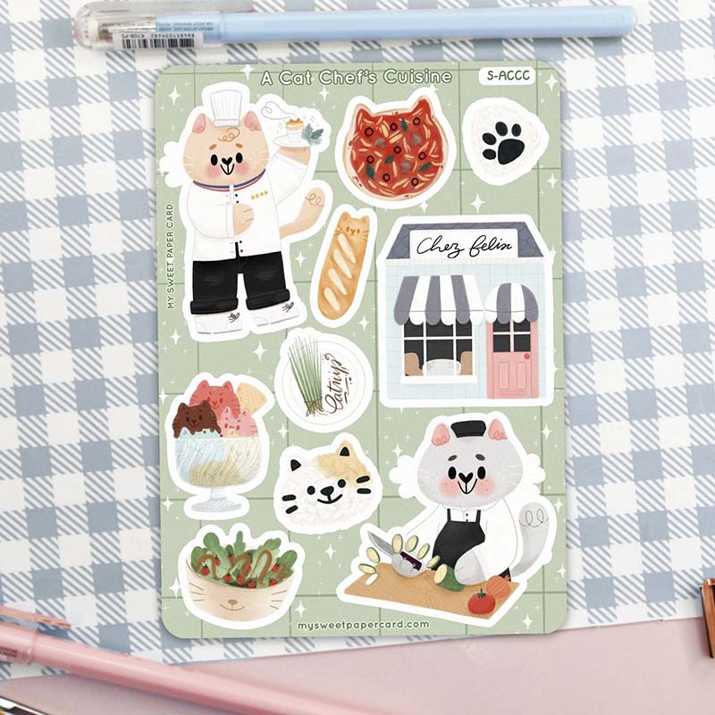 My Sweet Paper Card | Pegatinas A Cat Chef's Cuisine