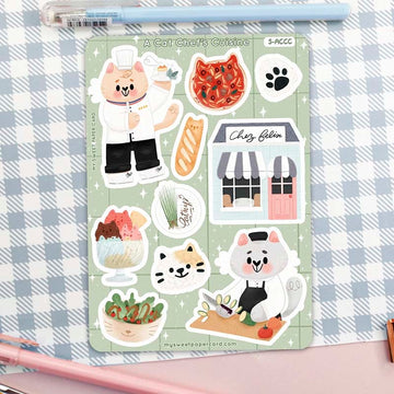 My Sweet Paper Card | Pegatinas A Cat Chef's Cuisine