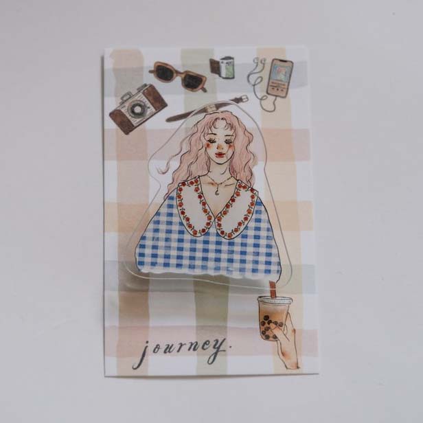 La Dolce Vita | Clip Acrílico Blue Plaid Girl