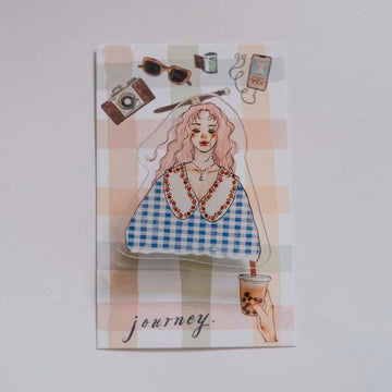 La Dolce Vita | Clip Acrílico Blue Plaid Girl