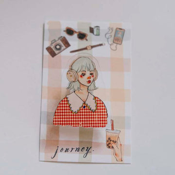 La Dolce Vita | Clip Acrílico Red Plaid Girl