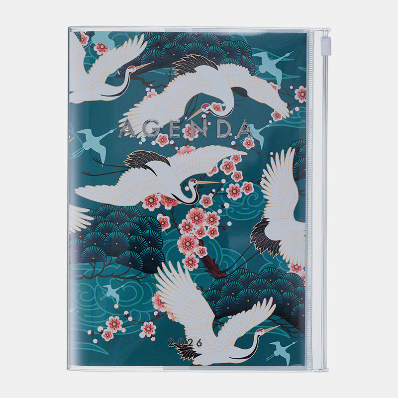 Mark's | A5 Japanese Crane Green Agenda 2025-2026 (Weekly)