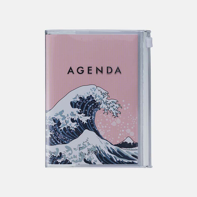 Mark's | A6 Kanagawa Agenda Wave Pink 2025-2026 (Weekly)