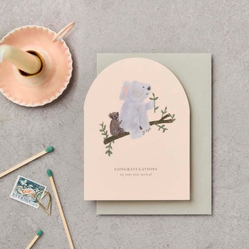 Katie Leamon | Tarjeta de Felicitación Koala Congratulations New Baby