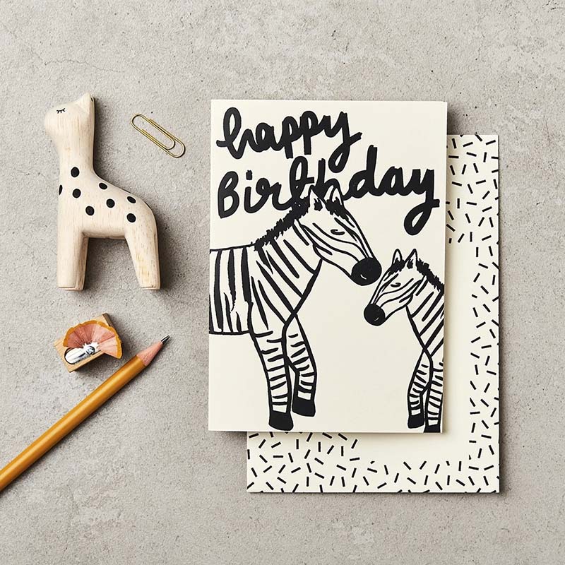 Katie Leamon | Tarjeta de Felicitación Birthday Zebras