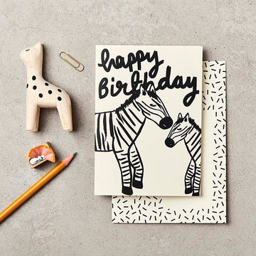 Katie Leamon | Tarjeta de Felicitación Birthday Zebras