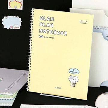 Iconic | Cuaderno Blah Blah Grid B5 Cream Yellow (Cuadros)