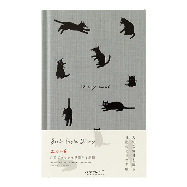 Midori | Agenda Diario Book B6 Cat Gray 2026 (Semanal)