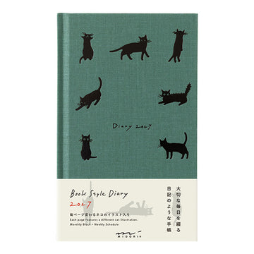 Midori | Agenda Diario Book B6 Cat Green 2027 (Semanal)