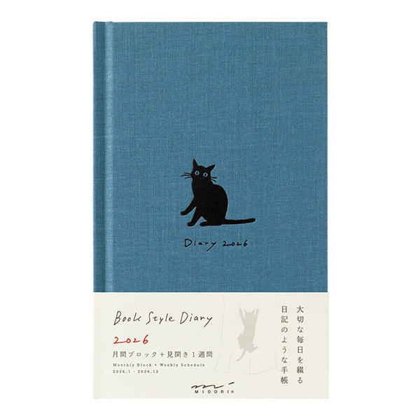 Midori | Agenda Diario Book B6 Cat Navy 2026 (Semanal)