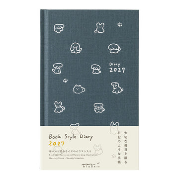 Midori | Agenda Diario Book B6 Dog Navy 2027 (Semanal)